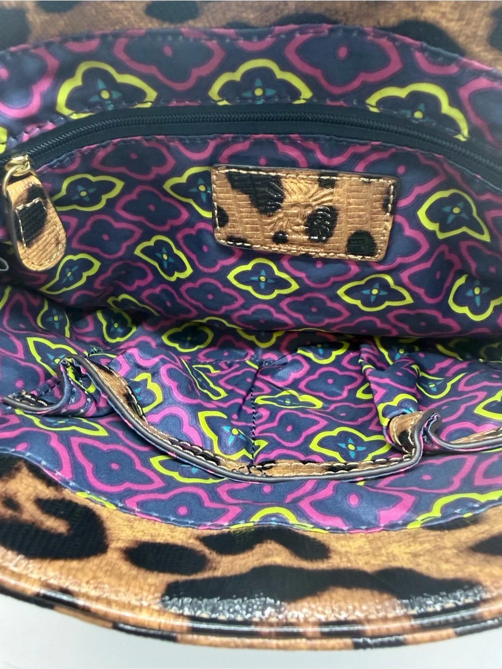 Anne Klein Leopard Print Chain Shoulder Bag